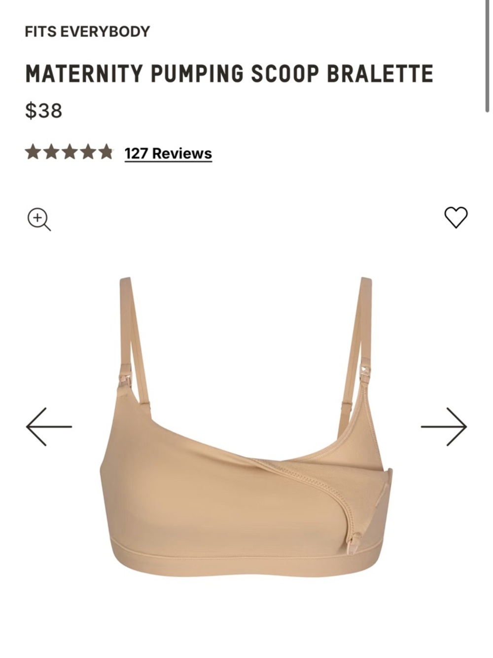 SKIMS Maternity Pumping Scoop Bralette - Nude